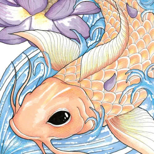 Koi scrapbook illustration